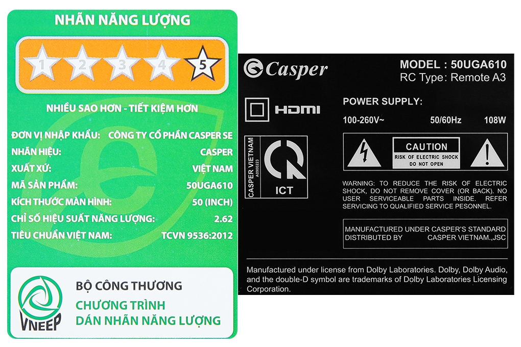 Android Tivi Casper 4K 50 inch 50UGA610