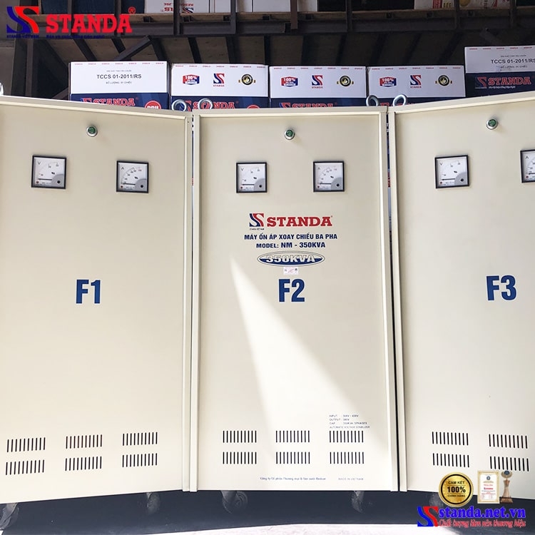 ỔN ÁP STANDA 3 PHA 350KVA DÂY ĐỒNG 100%