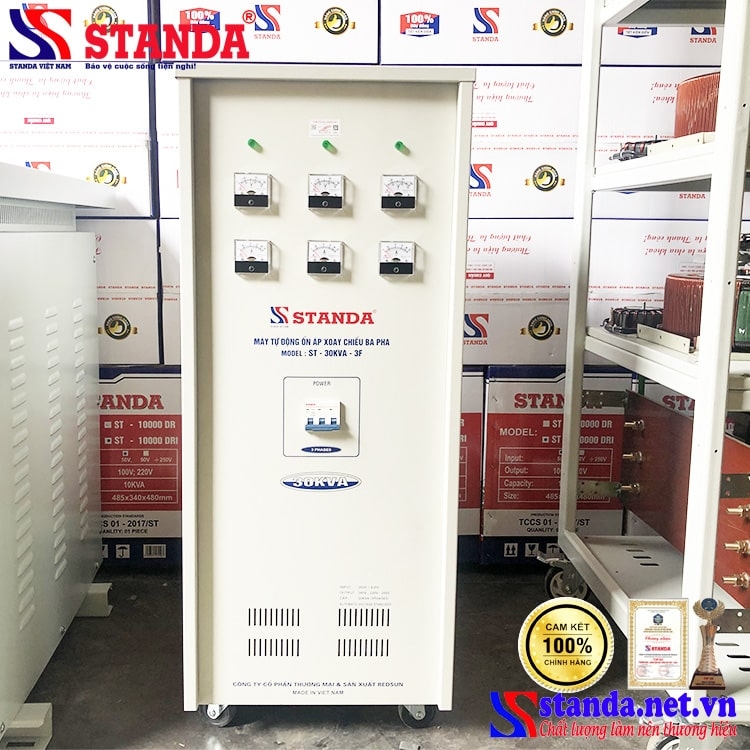ỔN ÁP STANDA 30KVA 3 PHA THẾ HỆ MỚI 2022 DÂY ĐỒNG 100%