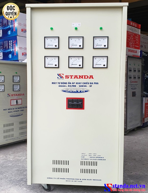 ỔN ÁP 50KVA STANDA 3 PHA DÂY ĐỒNG 100%