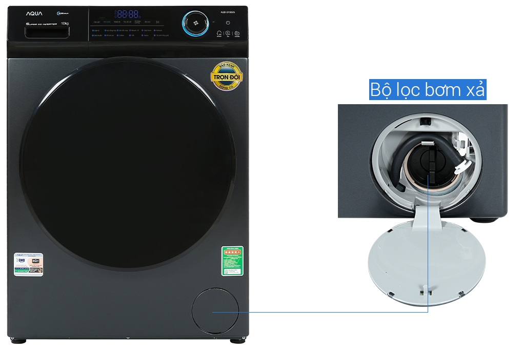 Máy giặt Aqua Inverter 10 kg AQD- D1002G BK