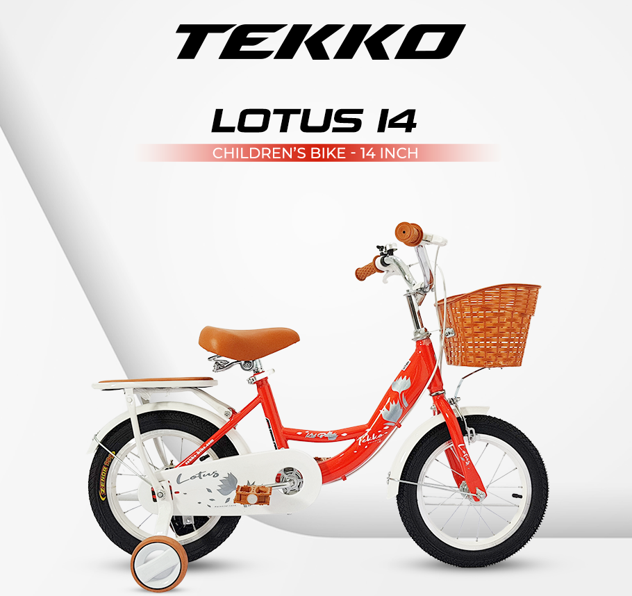 Xe đạp Tekko 3 bánh trẻ em Lotus Khung thép, 4 cỡ bánh phù hợp cho bé từ 2 đến 9 tuổi