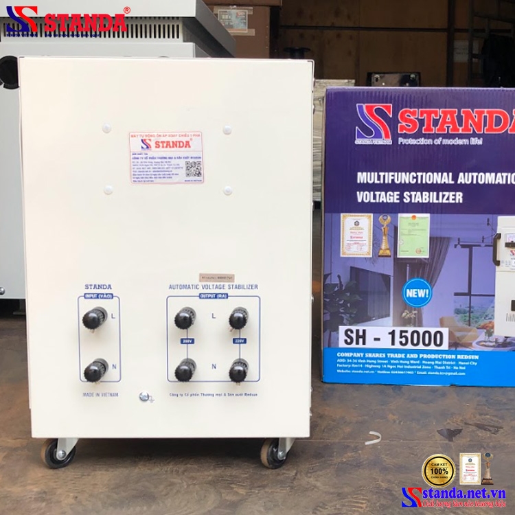 ỔN ÁP STANDA 15KVA DẢI 150V -250V SH-15000 ĐA CHỨC NĂNG