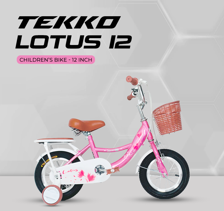 Xe đạp Tekko 3 bánh trẻ em Lotus Khung thép, 4 cỡ bánh phù hợp cho bé từ 2 đến 9 tuổi