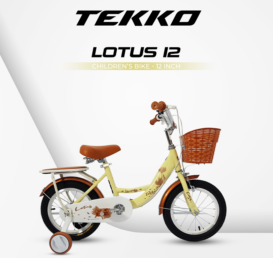 Xe đạp Tekko 3 bánh trẻ em Lotus Khung thép, 4 cỡ bánh phù hợp cho bé từ 2 đến 9 tuổi