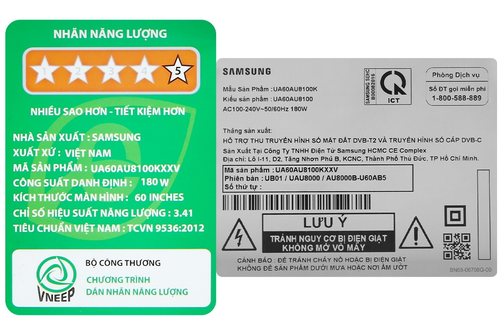 Smart Tivi Samsung 4K Crystal UHD 60 inch UA60AU8100