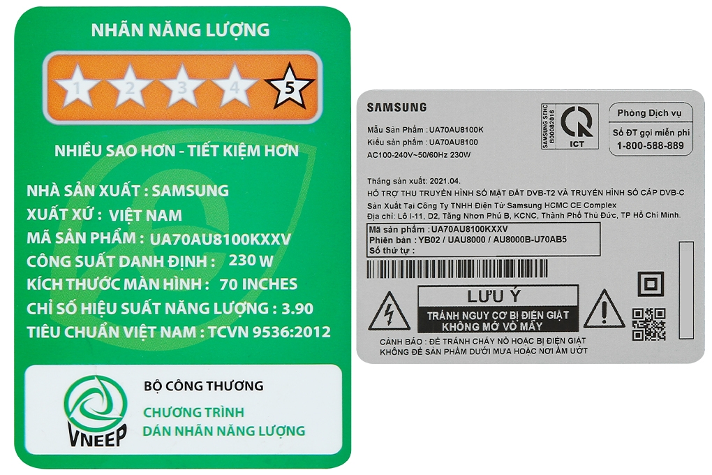 Smart Tivi Samsung 4K Crystal UHD 70 inch UA70AU8100