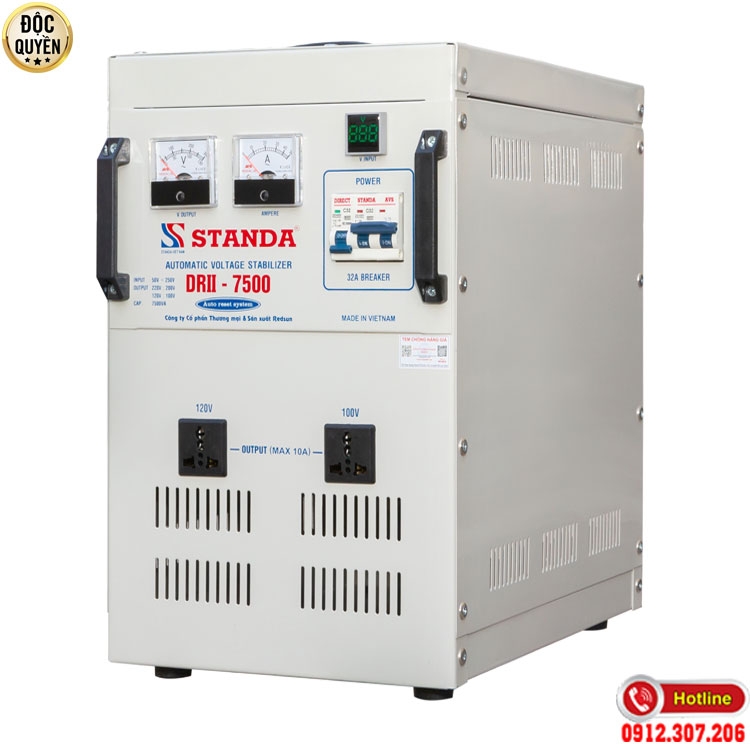 MÁY ỔN ÁP TỰ ĐỘNG ĐA CHỨC NĂNG THẾ HỆ MỚI STANDA 7.5KVA DRII (50V-250V) NEW 2023