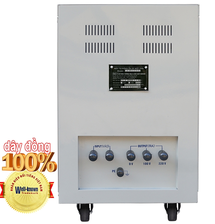 ỔN ÁP STANDA 30KVA DẢI 150V-250V DÂY ĐỒNG 100%