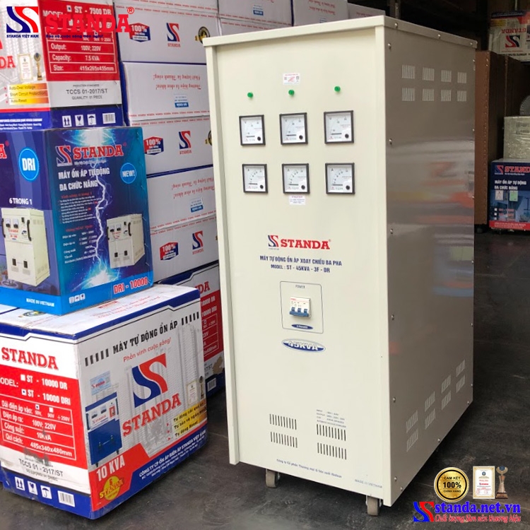 ỔN ÁP STANDA 45KVA 3 PHA DẢI 160V – 430V THẾ HỆ MỚI DÂY ĐỒNG 100%