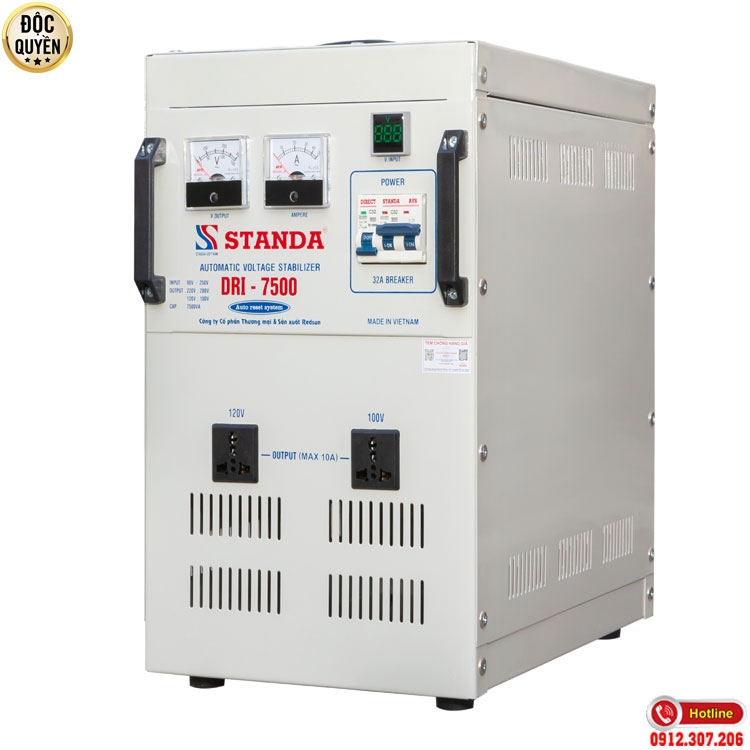 MÁY ỔN ÁP TỰ ĐỘNG ĐA CHỨC NĂNG STANDA 7.5KVA DẢI 90V