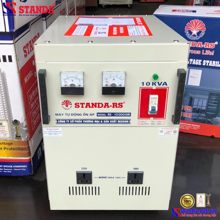 ỔN ÁP STANDA-RS 10KVA DẢI 90V – 250V DÂY ĐỒNG 100%