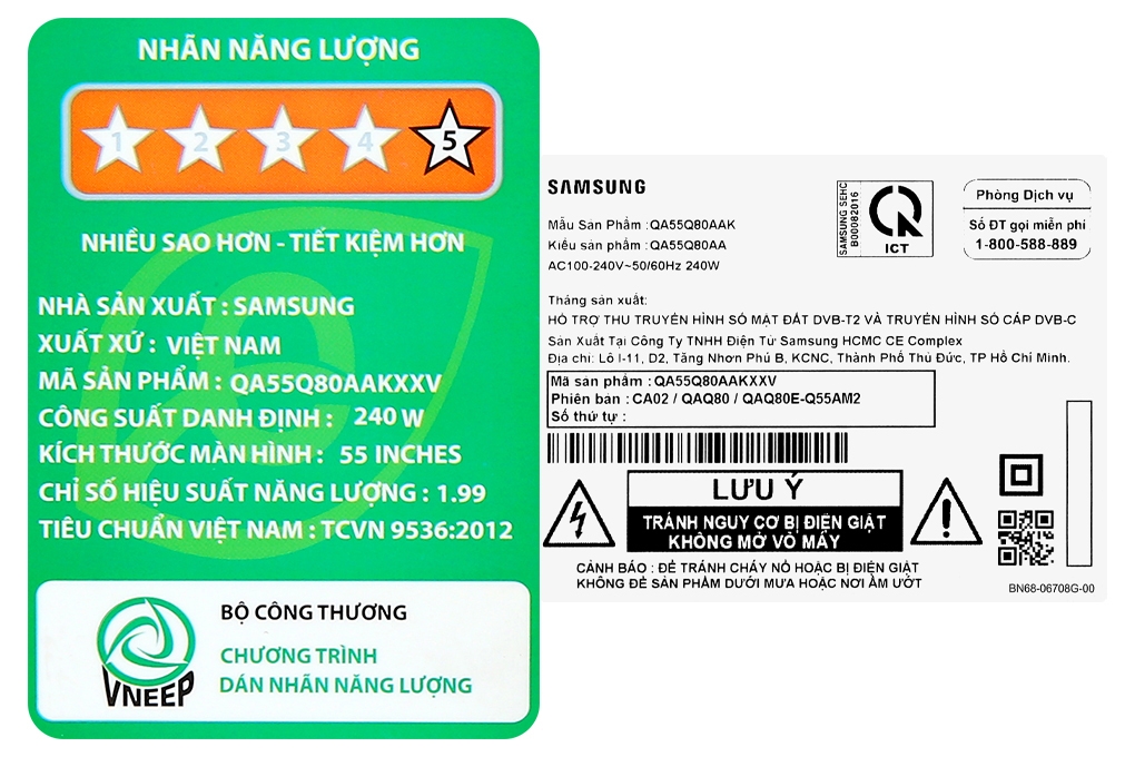 Smart Tivi QLED 4K 55 inch Samsung QA55Q80A