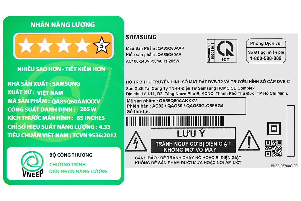 Smart Tivi QLED Samsung 4K 85 inch QA85Q60A