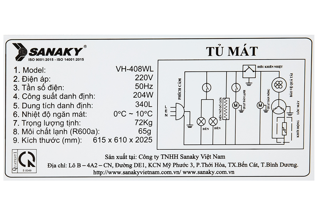 Tủ mát Sanaky 340 lít TM.VH408WL