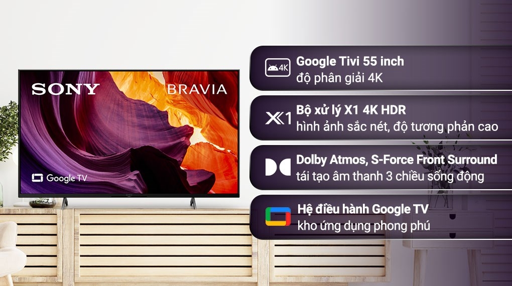 Google Tivi Sony 4K 55 inch KD-55X81DK