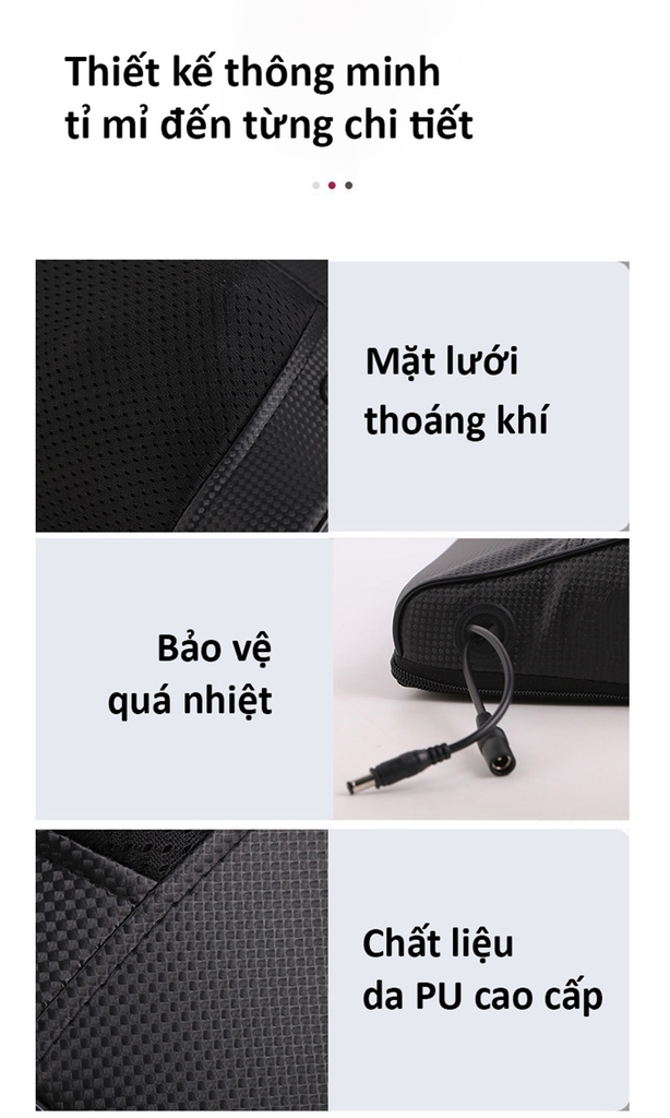 Gối Massage Hồng Ngoại RULAX 20 Bi Cao Cấp RL04 Kết Hợp Thảo Dược, Có Túi Khí Co Bóp, Điều Khiển Tay Độc Lập