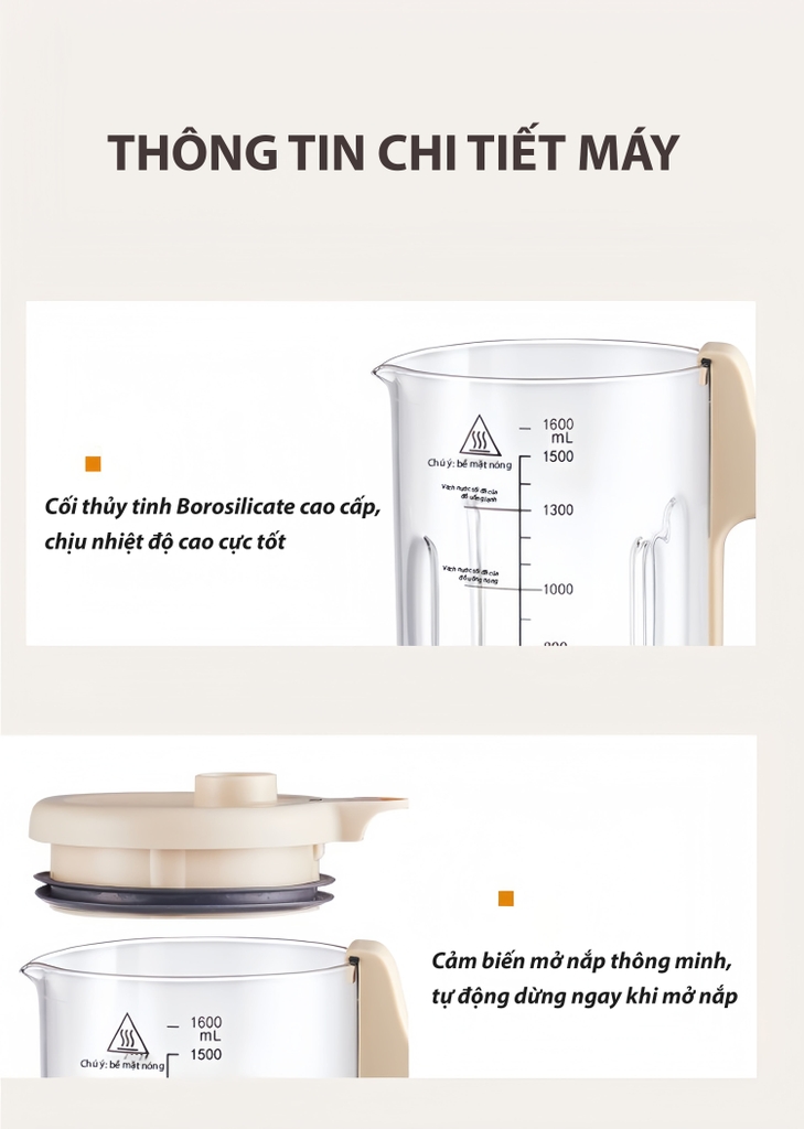 Máy Làm Sữa Hạt RULAX RL-22, Máy Xay Nấu Đa Năng Thể Tích 1.5 Lít, Công Suất 1000W