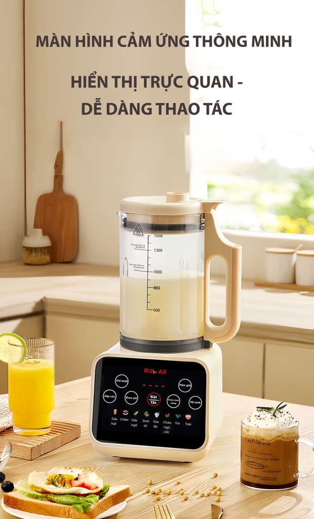 Máy Làm Sữa Hạt RULAX RL-22, Máy Xay Nấu Đa Năng Thể Tích 1.5 Lít, Công Suất 1000W