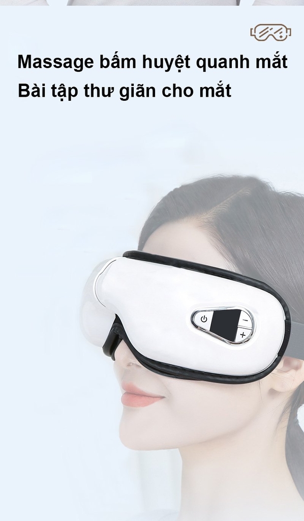 Máy Massage mắt thông minh RULAX phiên bản mới nhất 2021 trị mỏi mắt, thâm quầng (tích hợp Bluetooth)