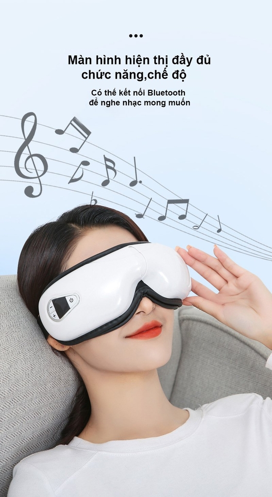 Máy Massage mắt thông minh RULAX phiên bản mới nhất 2021 trị mỏi mắt, thâm quầng (tích hợp Bluetooth)