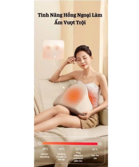 Gối Massage Hồng Ngoại Phiên Bản Sạc Pin Cao Cấp RL18 PLUS Mát Xa Đa Năng Giúp Giảm Đau Mỏi Hiệu Quả