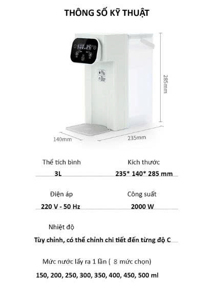 Máy Làm Nóng Nước Siêu Tốc Tức Thời Sau 3s Thương Hiệu Rulax, Đun Nước Nóng Nhiều Nhiệt Độ Khác Nhau ( BH 12 Tháng)