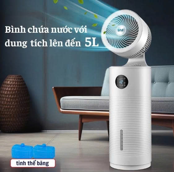 Quạt Điều Hòa RULAX Làm Mát Không Khí, Lưu Thông Không Khí Tạo Ion Âm Xoay Đa Góc Độ