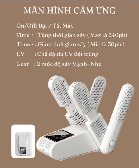 Máy Sấy Giày Thông Minh RULAX, Sấy Được 2 Đôi Cùng Một Lúc, Khử Khuẩn UV Và Ion Âm, Bảo Hành 12 Tháng