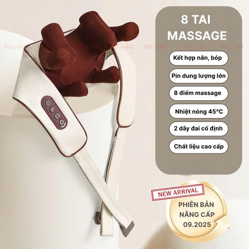 Máy Massage Cổ Vai Gáy Rulax RL20, Xoa Bóp 8D, Mô Phỏng Kỹ Thuật Massage Số 8, Cải Thiện Sức Khỏe