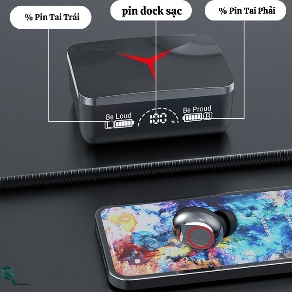 Tai Nghe Bluetooth M90 Pro TWS Bản Cao Cấp, Tích Hợp Micro Âm Thanh Nổi HIFI Với Thanh Trượt Hiển Thị Màn Hình Led Pin 4