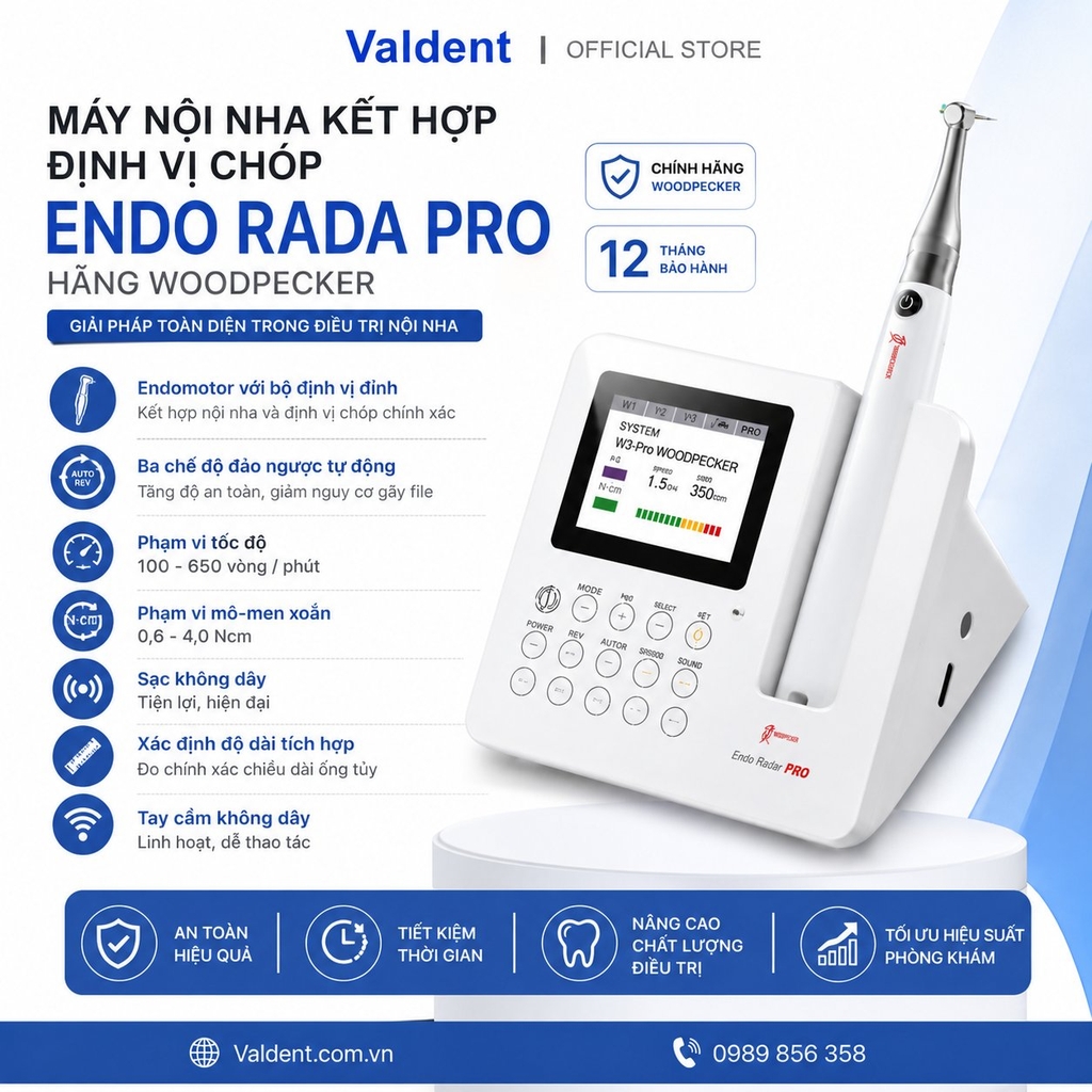 Máy nội nha kết hợp định vị chóp Endo rada Pro-Woodpecker