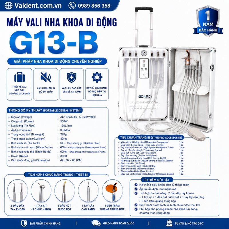 Máy vali nha khoa di động G13-B