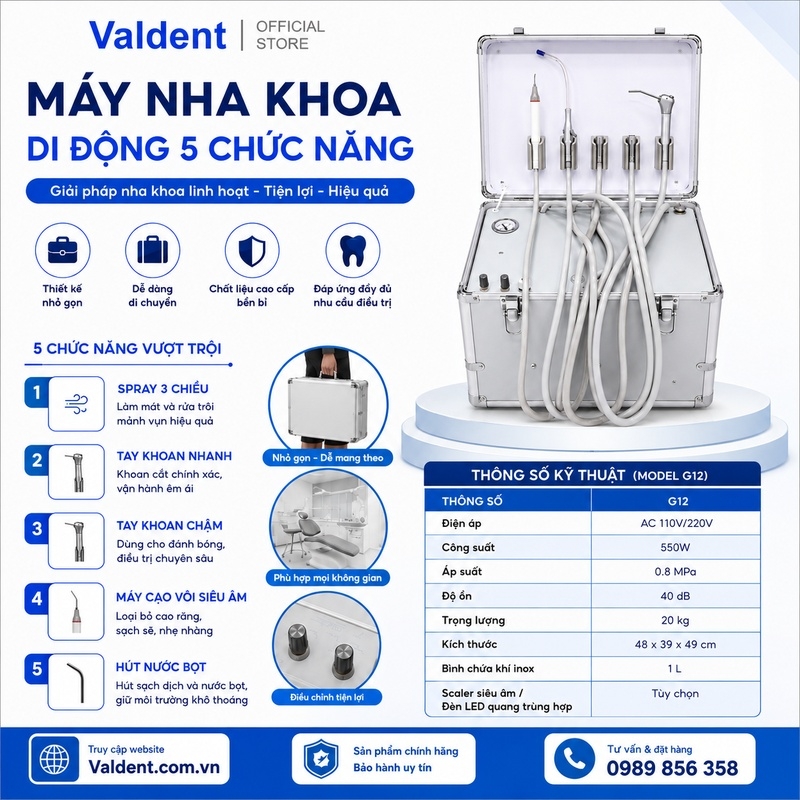 Máy nha khoa di động 5 chức năng G12