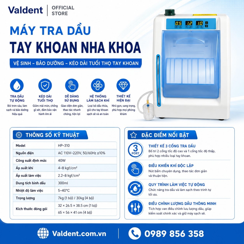 Máy tra dầu tay khoan nha khoa