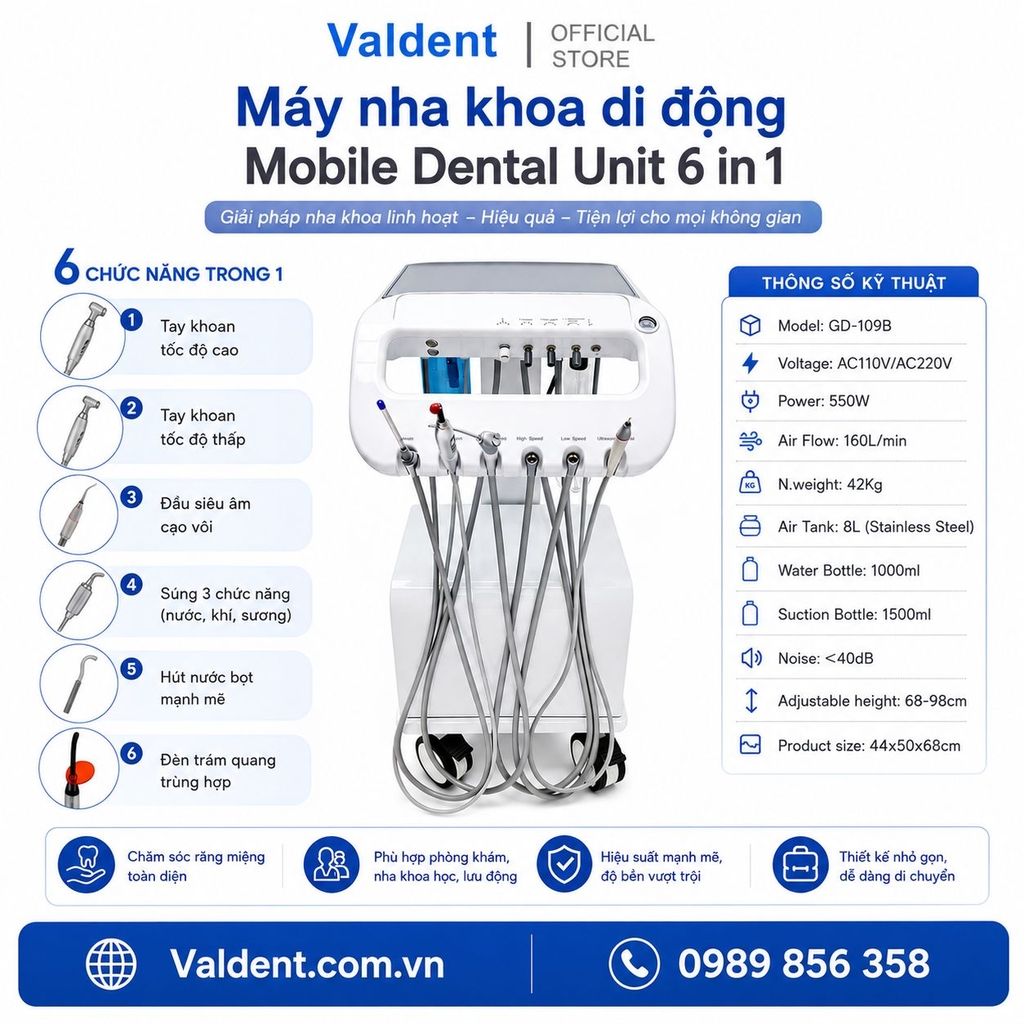 Máy nha khoa di động - Mobile Dental Unit 6 in 1