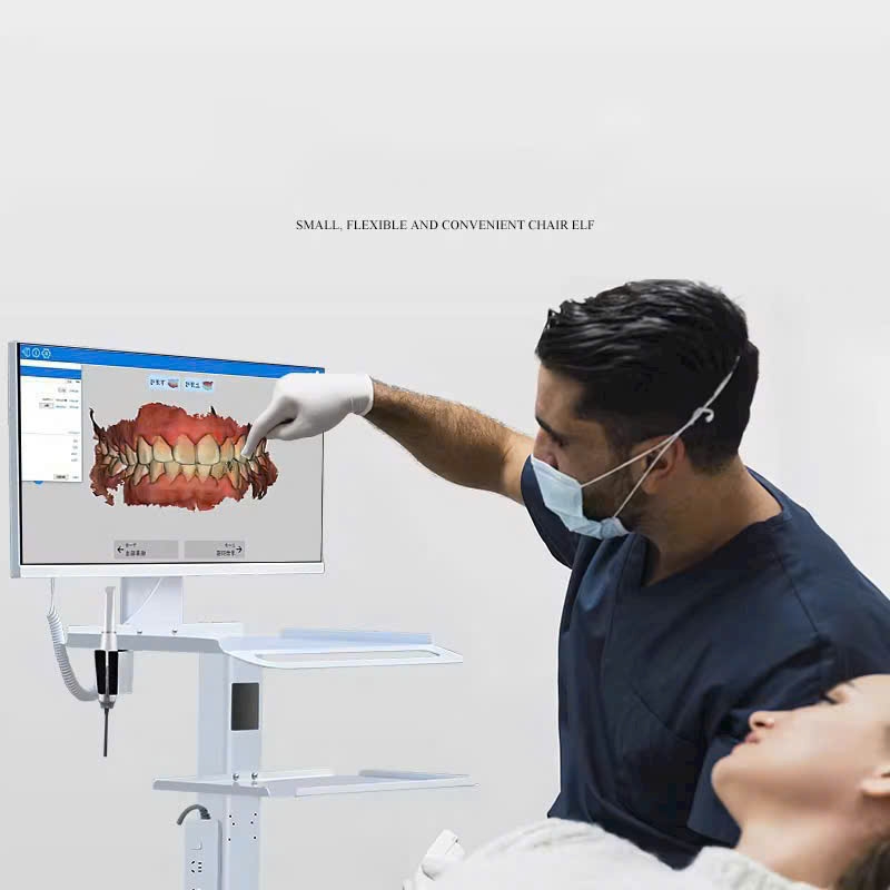 Xe đẩy máy tính và máy scan răng nha khoa chuyên dụng