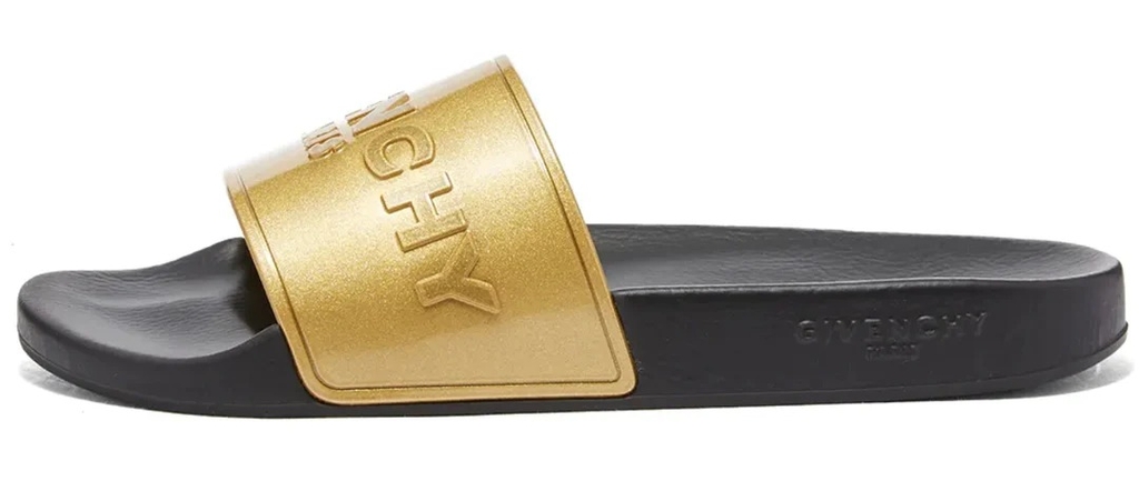 Givenchy Gold Logo Slides Đông Vũ Authentic