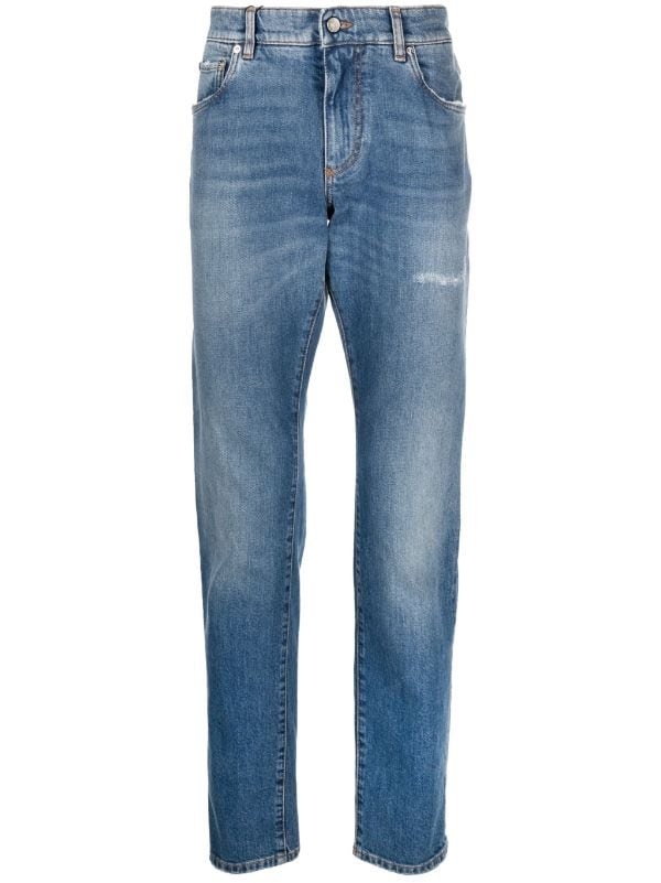 Dolce & Gabbana stonewashed slim-fit jeans