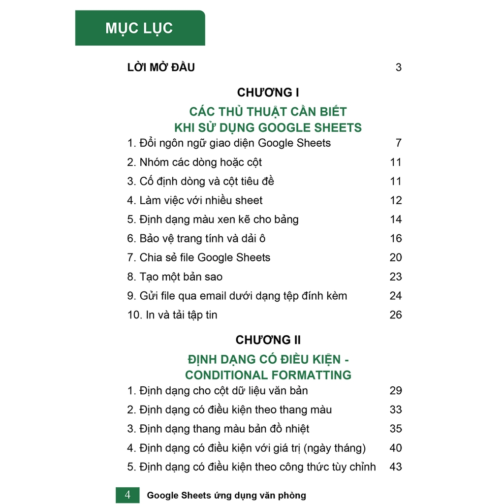 Tô màu xen kẽ trong Google Sheets