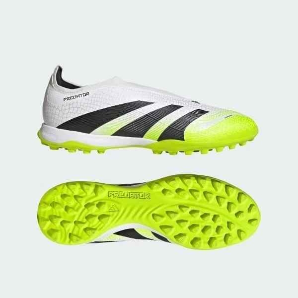 Giày Bóng Đá Adidas Predator League 25 Laceless TF  JQ1070 Trắng/Xanh