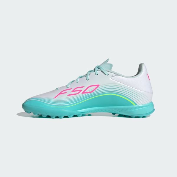 Giày Bóng Đá Adidas F50 Messi League TF JQ0937 - Trắng/Xanh Ngọc