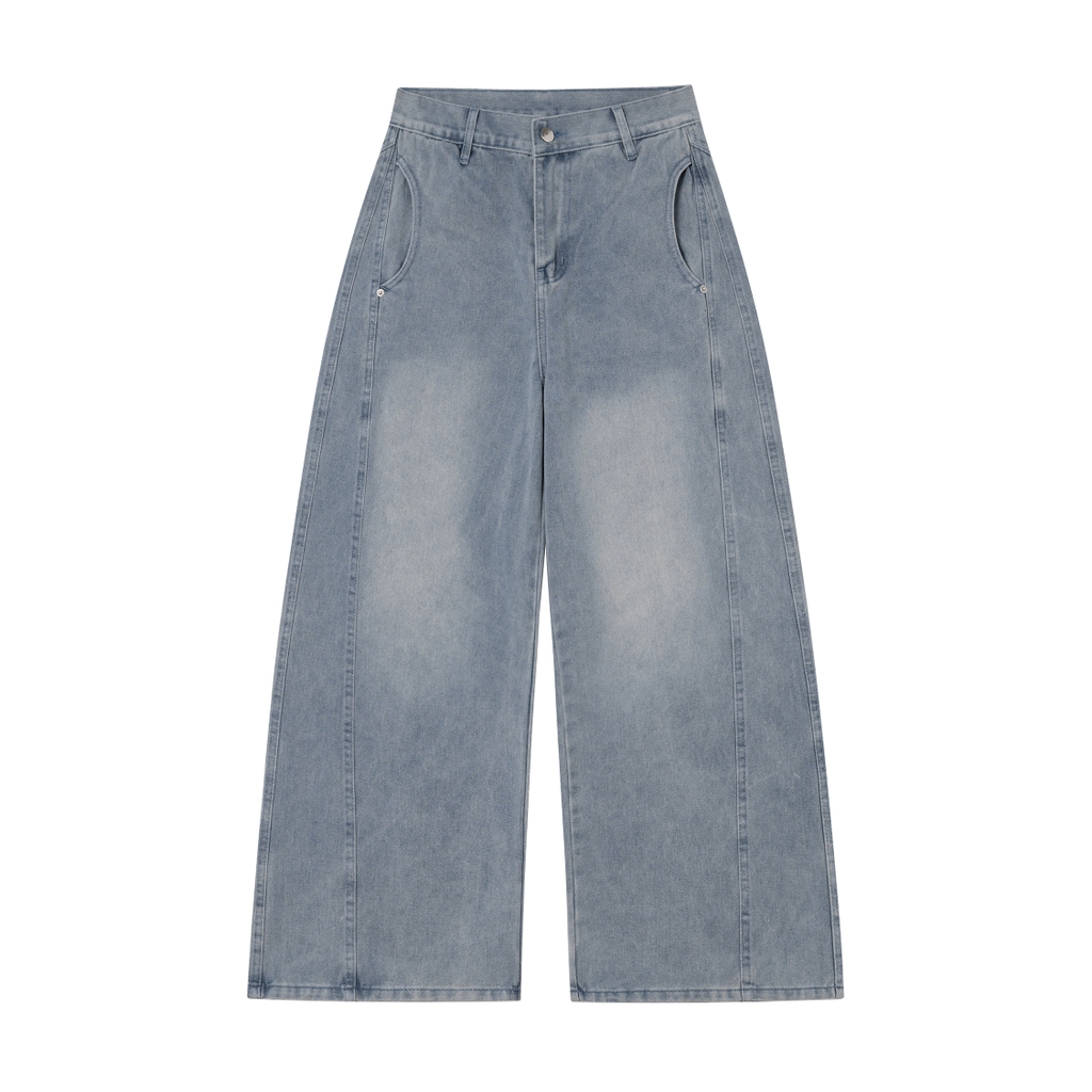 QUẦN JEAN WASH PHỐI RÃ TÚI TRÒN - 6234