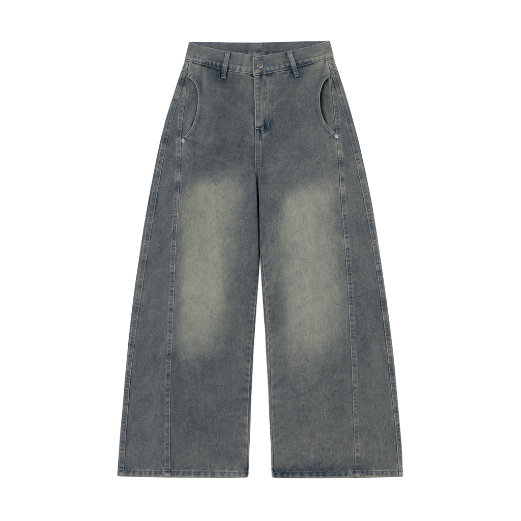 QUẦN JEAN WASH PHỐI RÃ TÚI TRÒN - 6234