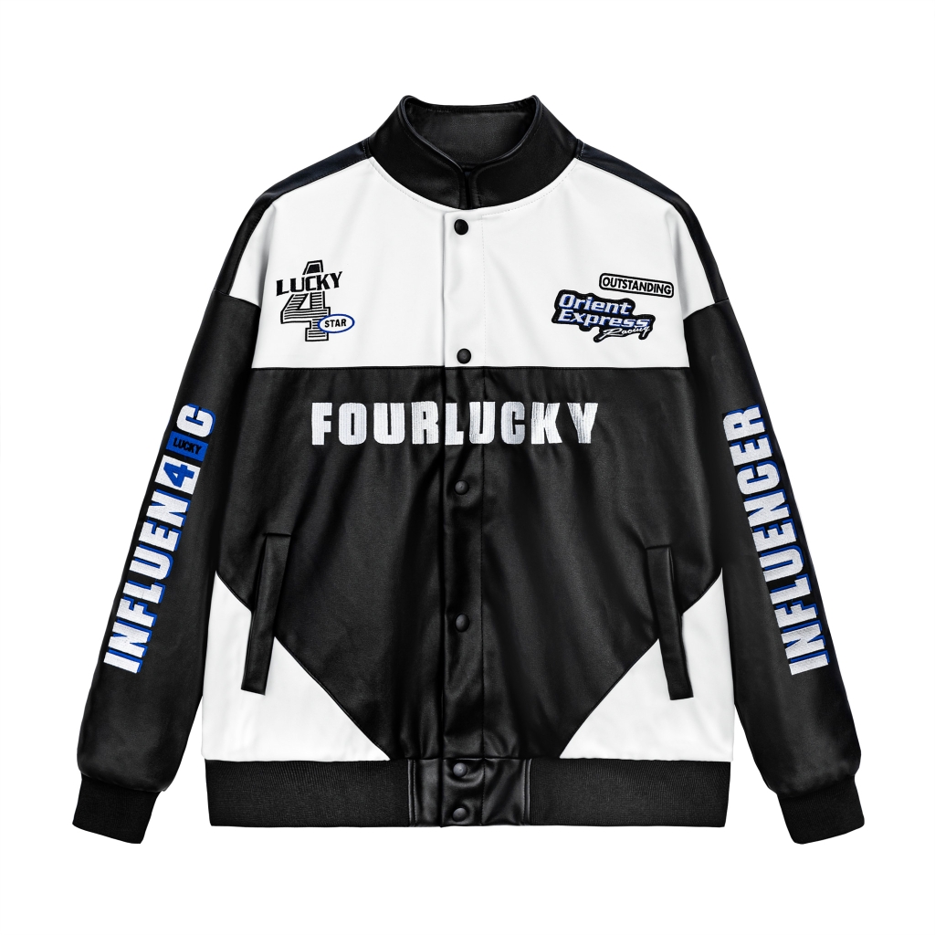 ÁO KHOÁC DA 4LUCKY PHONG CÁCH RACING JACKET