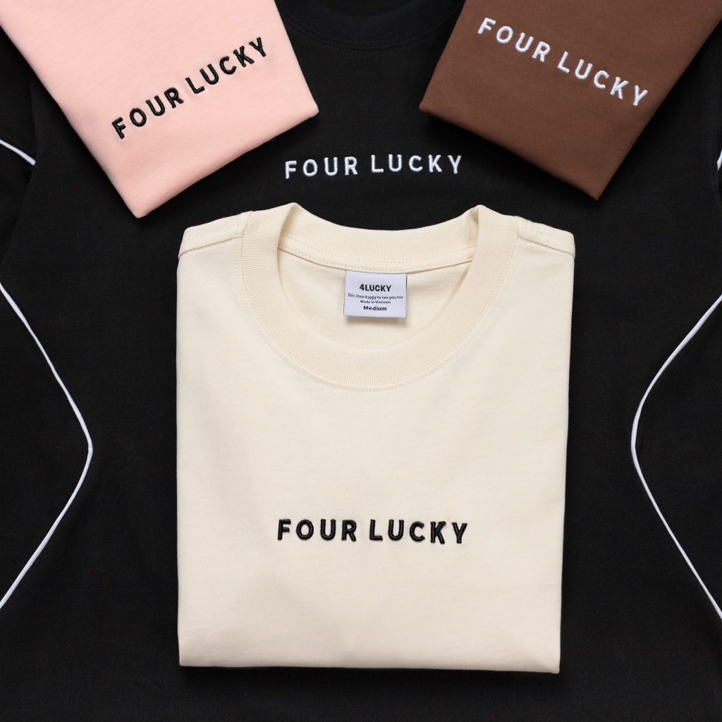 ÁO THUN 4LUCKY THÊU CHẠY VIỀN 6073
