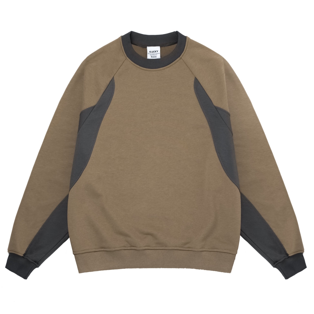 ÁO SWEATER NÂU PHỐI TAY 4LUCKY _ 6146