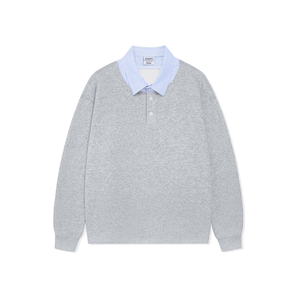 ÁO SWEATER PHỐI CỔ SƠ MI UNISEX - 6151