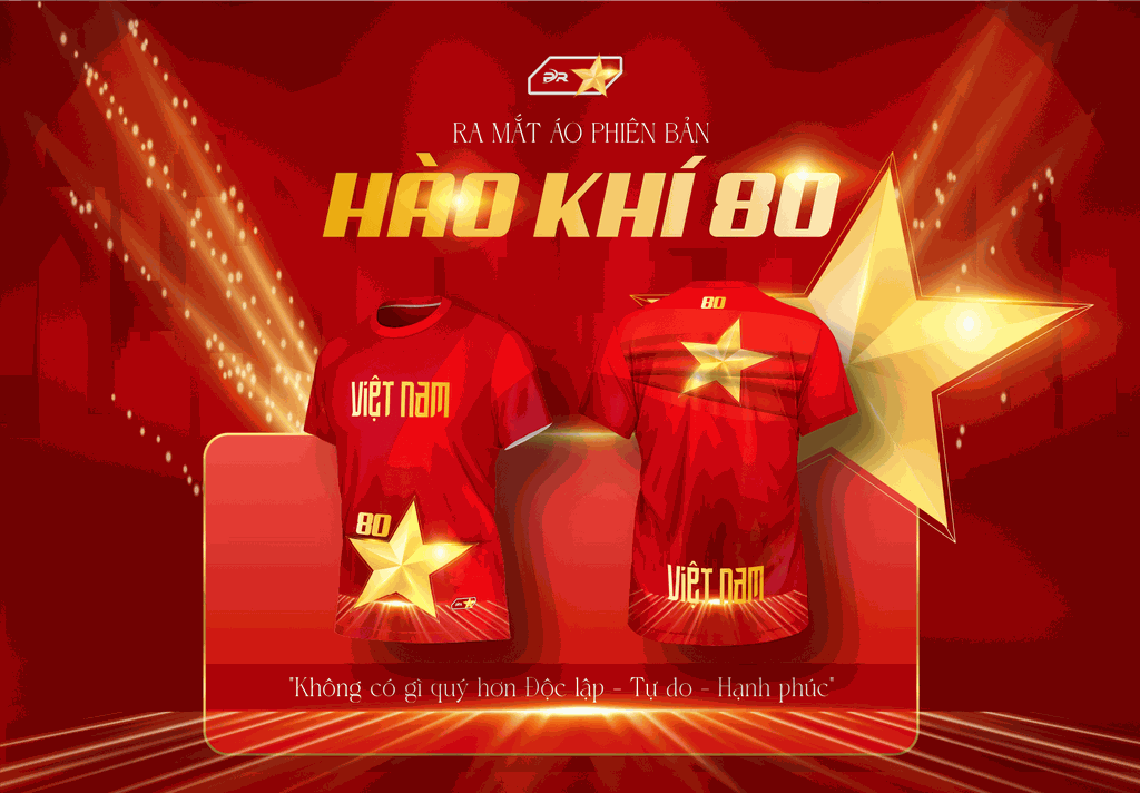 HÀO KHÍ 80 – ÁO CỜ ĐỎ SAO VÀNG |ÁO THỂ THAO PR SPORT!
