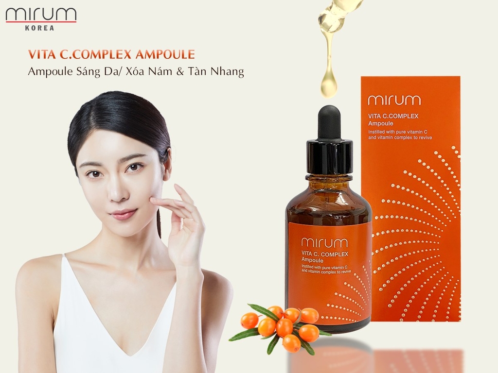 Ampoule Vitamin C Mirum làm sáng da, xóa nám và tàn nhang 50ml